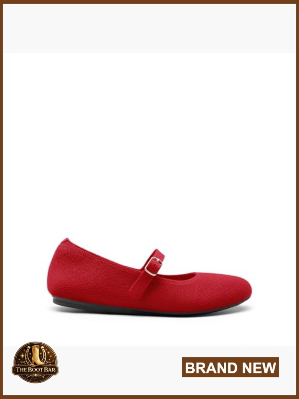 Mary Jane Ballet Flat Shoes Dressy Foldable Knit Flats with Arch Support - Picture 3 of 7